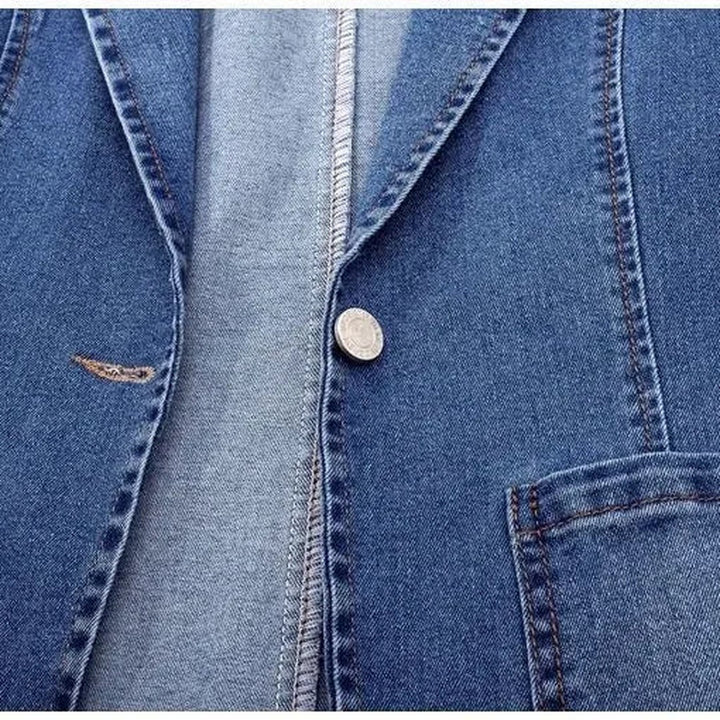 Collared Denim Blazer