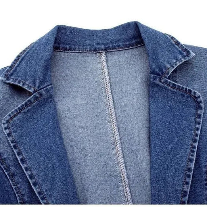 Collared Denim Blazer