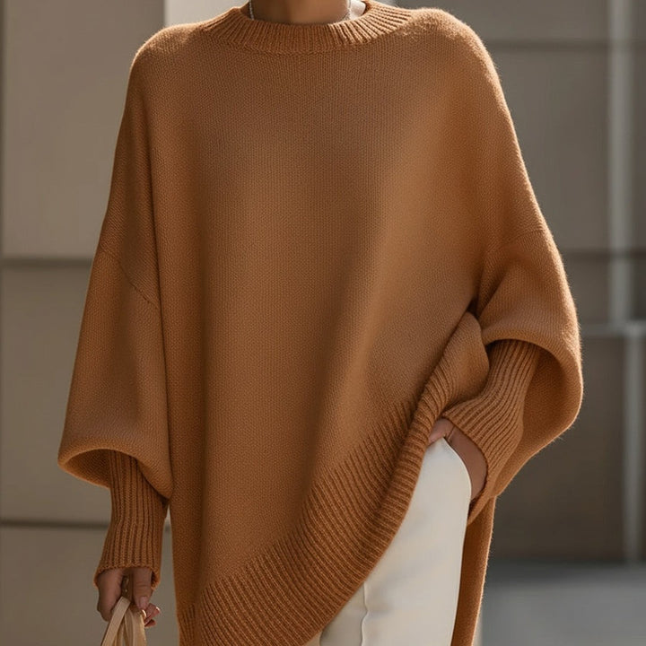 Women's Oversized Batwing Knit Poncho Sweater - photo 6