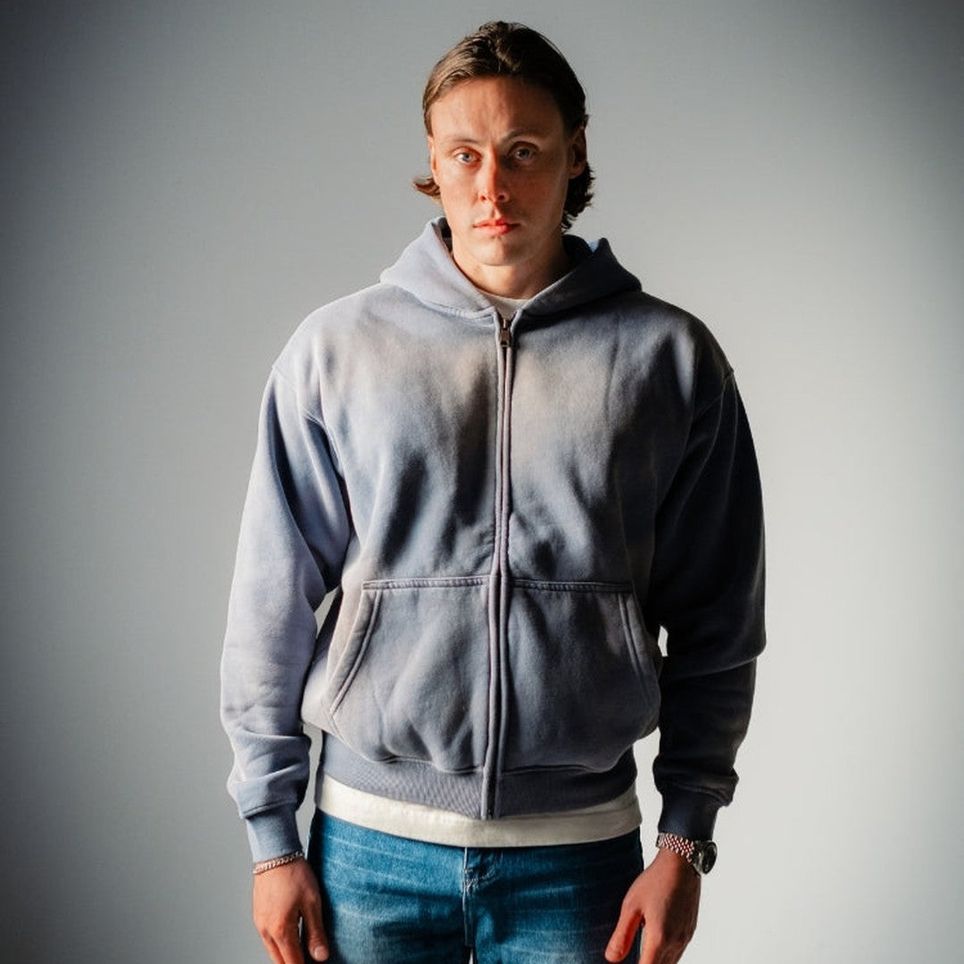 Gradient Washed Zip Hoodie