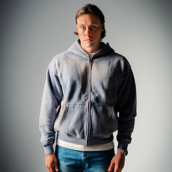 Gradient Washed Zip Hoodie