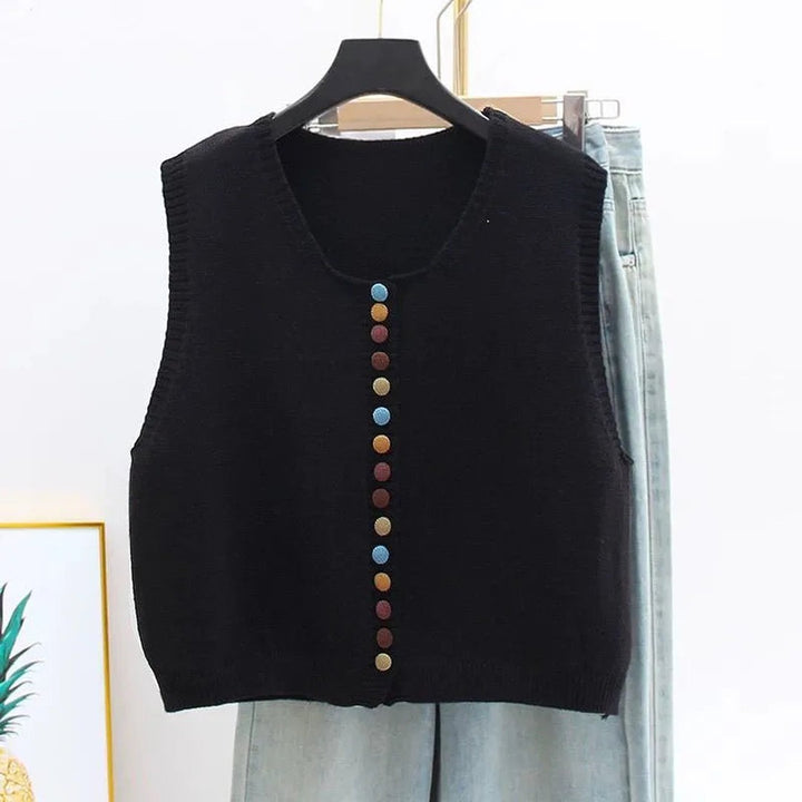 C&M®| COLOR-BUTTON KNIT VEST Carol & Margaret Wilmington