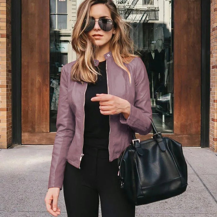 Leather-Look Zip Moto Jacket