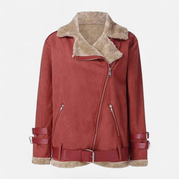 Valmonti | Women’s Deerskin & Lamb-Wool Moto Coat