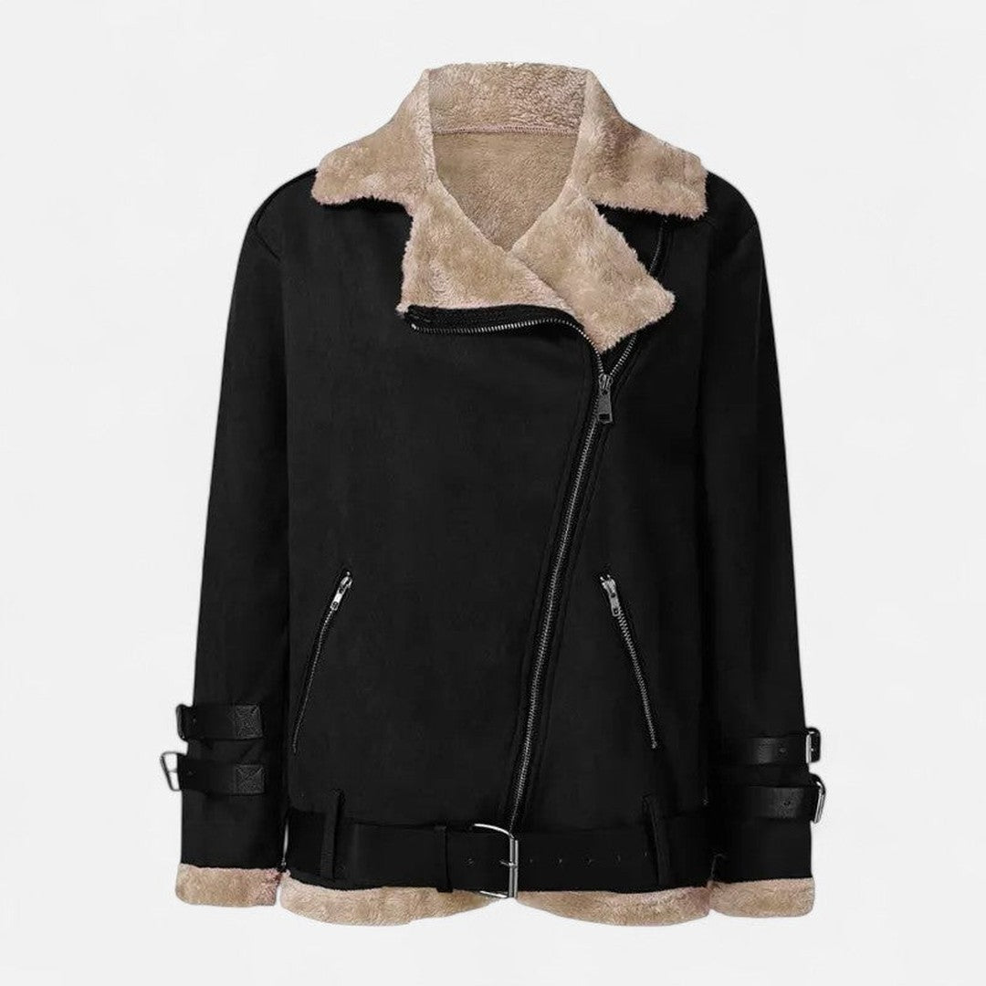 Valmonti | Women’s Deerskin & Lamb-Wool Moto Coat
