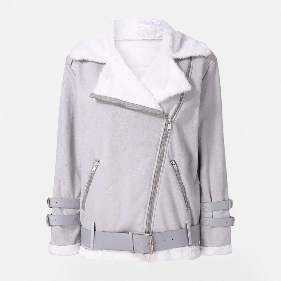 Valmonti | Women’s Deerskin & Lamb-Wool Moto Coat