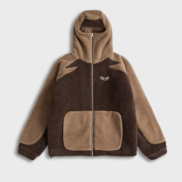 Colour-Block Sherpa Fleece Jacket