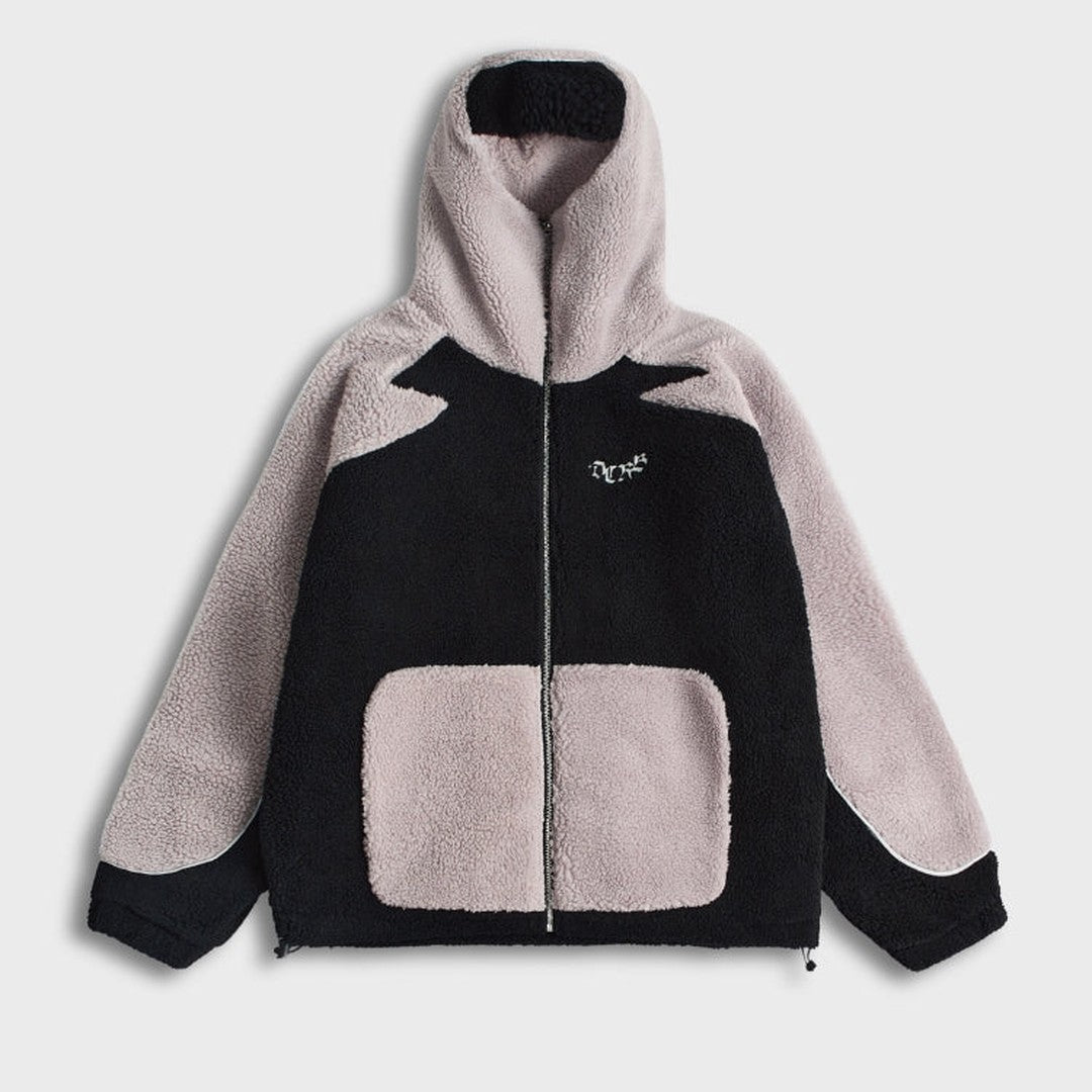 Colour-Block Sherpa Fleece Jacket