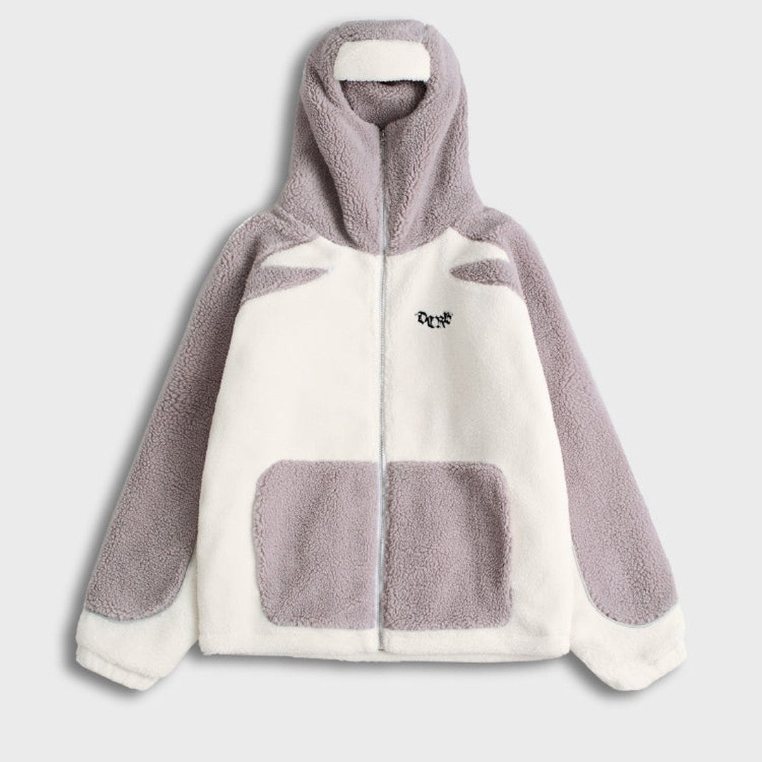 Colour-Block Sherpa Fleece Jacket