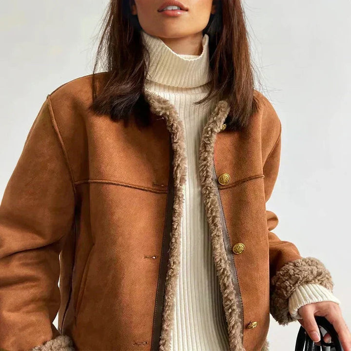 C&M® | Buttoned Faux Shearling Jacket Carol & Margaret Wilmington