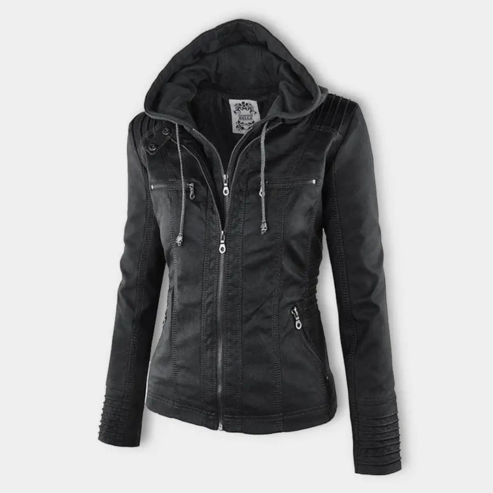 Hooded Leather-Look Jacket