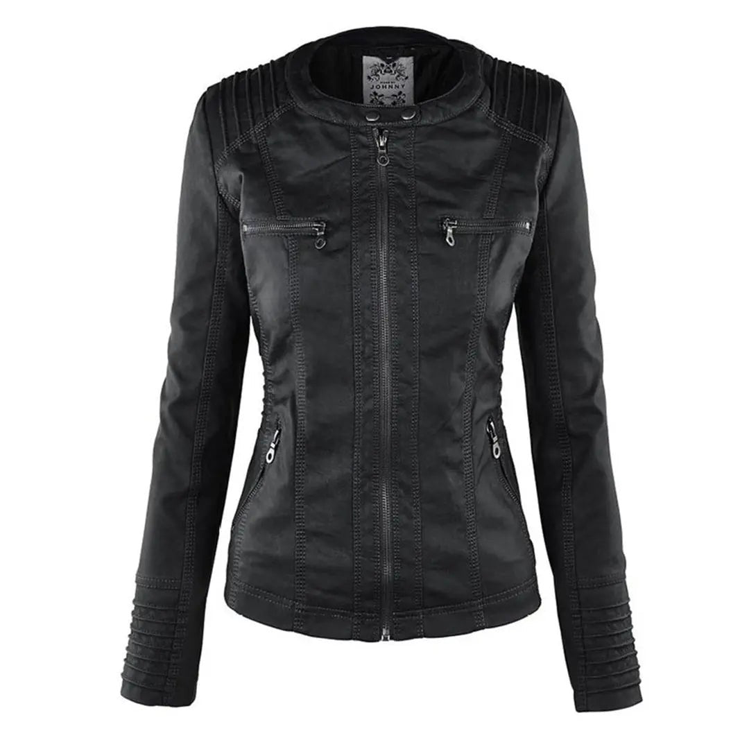 Hooded Leather-Look Jacket