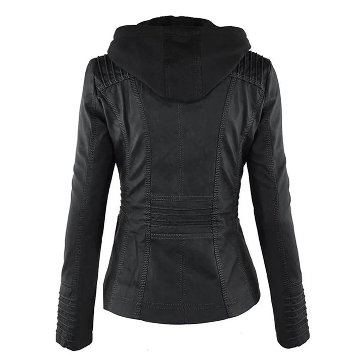 Hooded Leather-Look Jacket