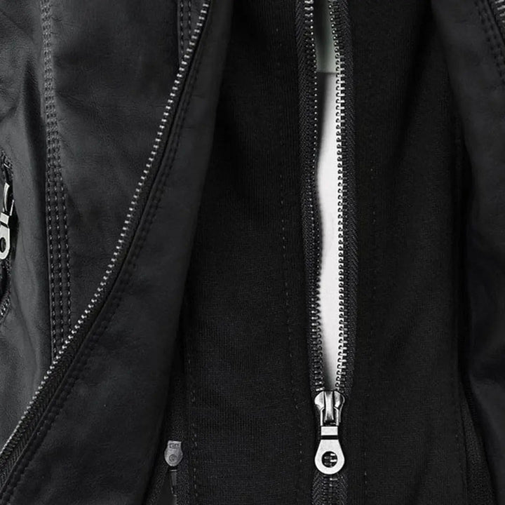Hooded Leather-Look Jacket