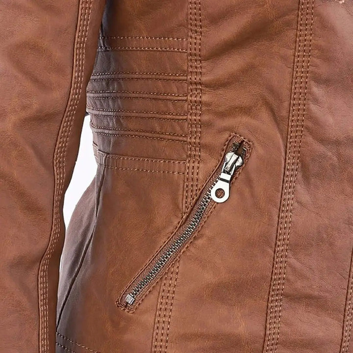 Hooded Leather-Look Jacket