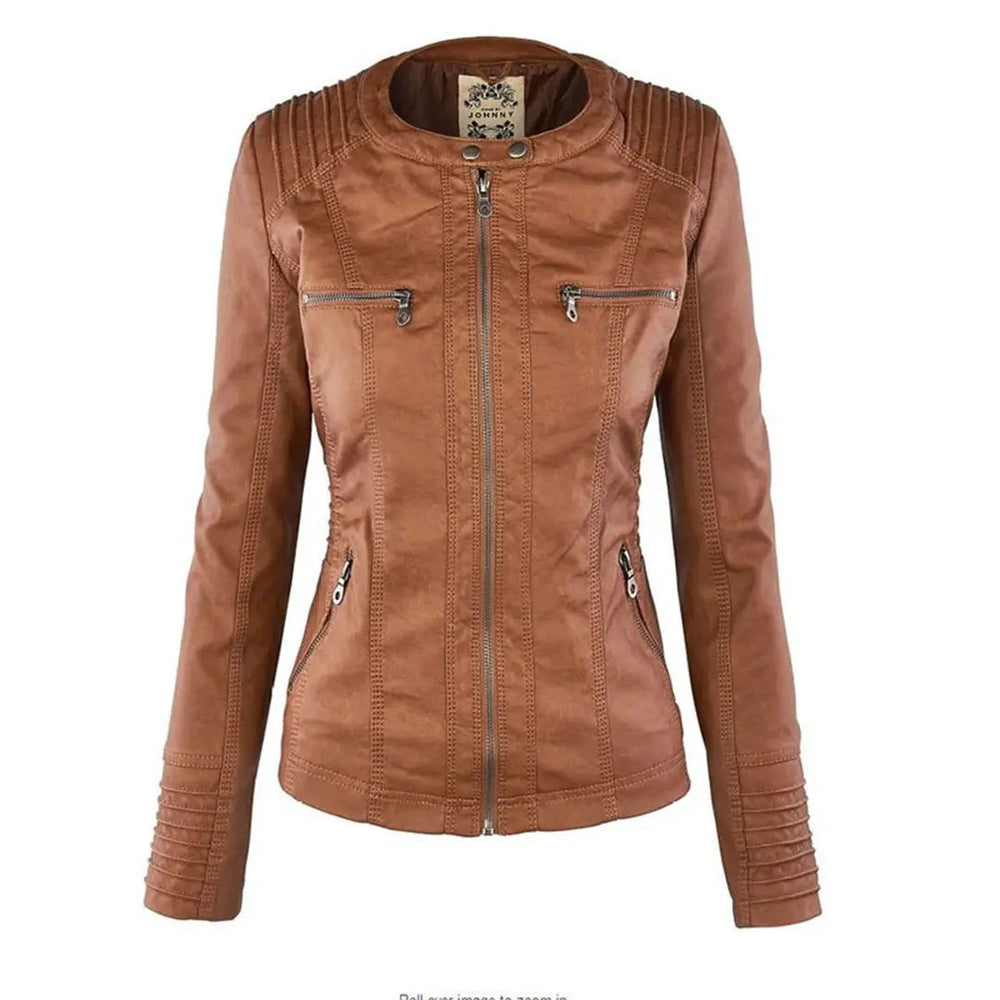 Hooded Leather-Look Jacket