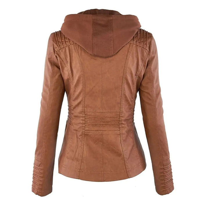 Hooded Leather-Look Jacket
