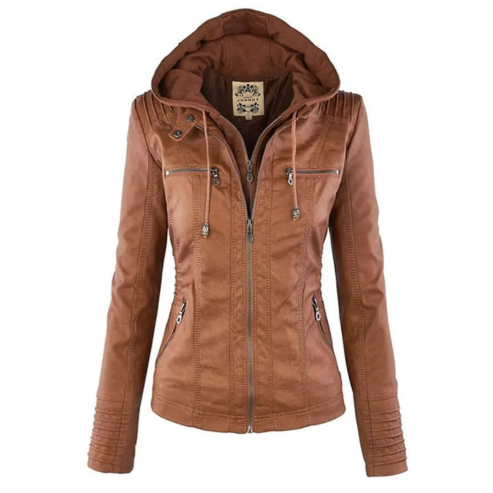 Hooded Leather-Look Jacket