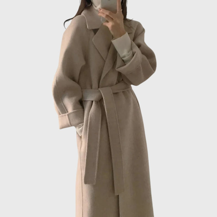 Women’s Wool Blend Belted Coat – Warm Tailored Winter Layer
