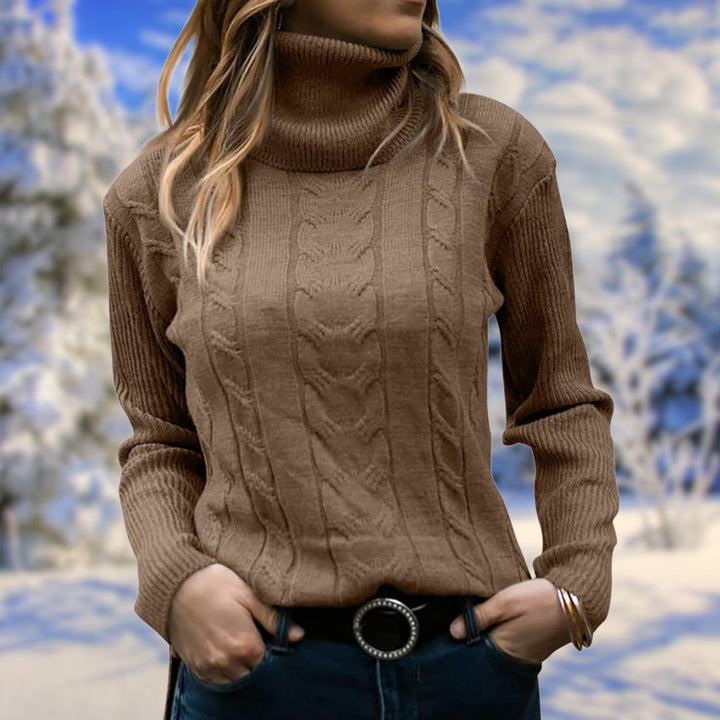 Women’s Turtleneck Knit Jumper – Soft Warm Fitted Pullover Elegant Comfortable Sweater