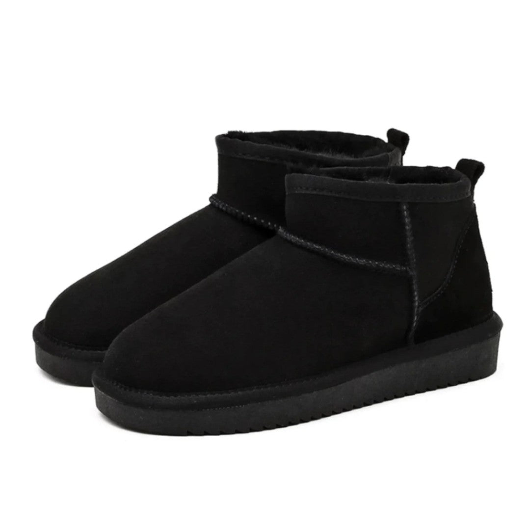 Women’s Boston Mini Boots Stylish Winter Footwear Comfortable Warm Fleece-Lined Ankle Boots