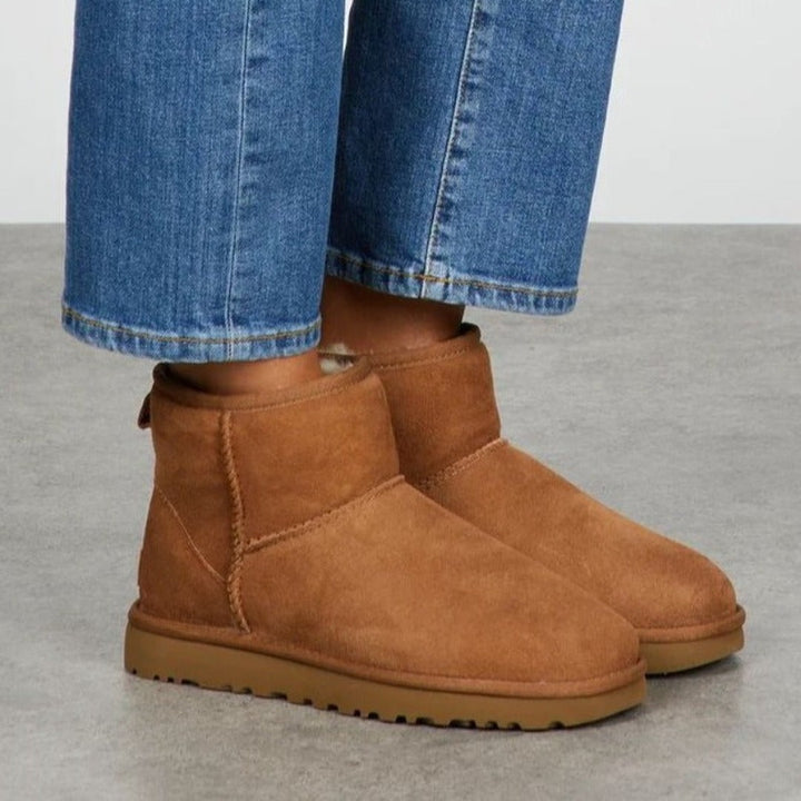 Women’s Boston Mini Boots Stylish Winter Footwear Comfortable Warm Fleece-Lined Ankle Boots