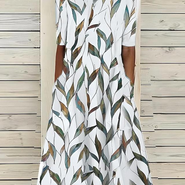 Flowy A Line Midi Dress with Pockets