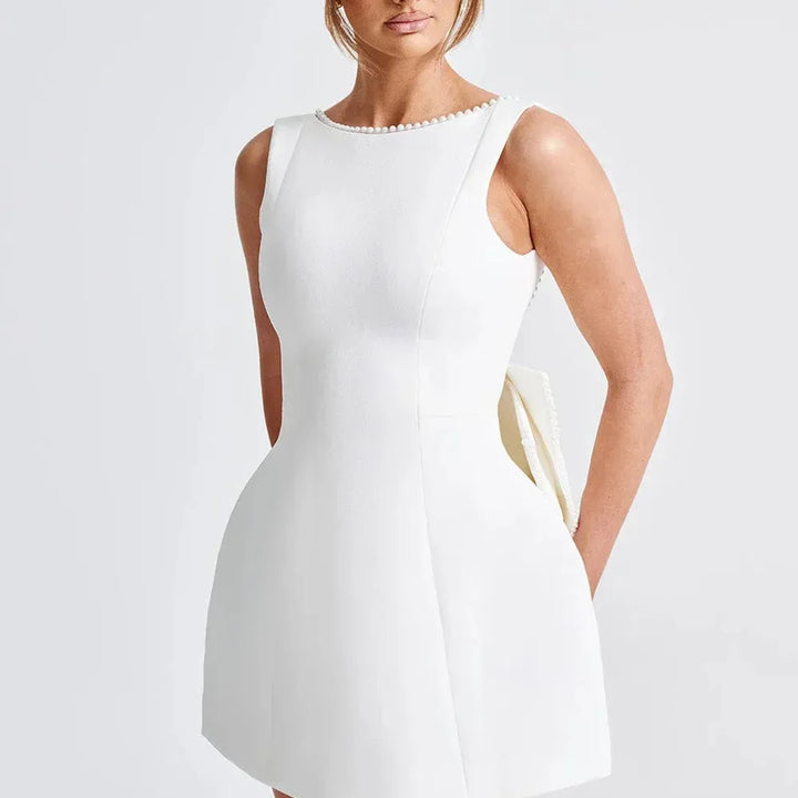 Short Dress with Back Bow