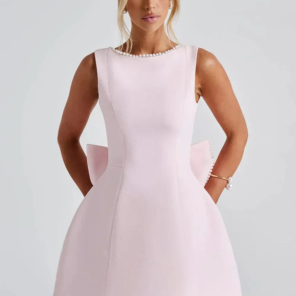 Short Dress with Back Bow