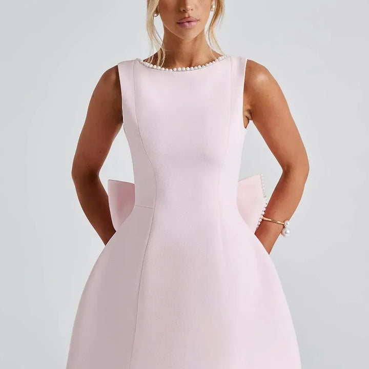 Short Dress with Back Bow
