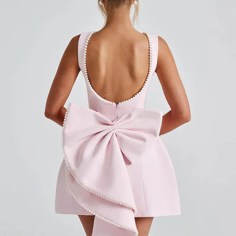 Short Dress with Back Bow