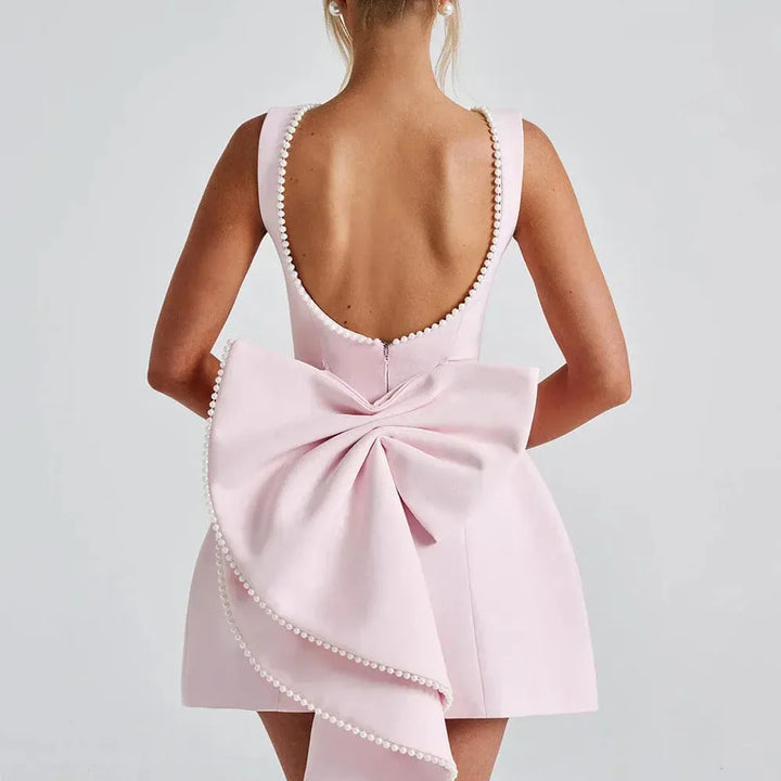 Short Dress with Back Bow