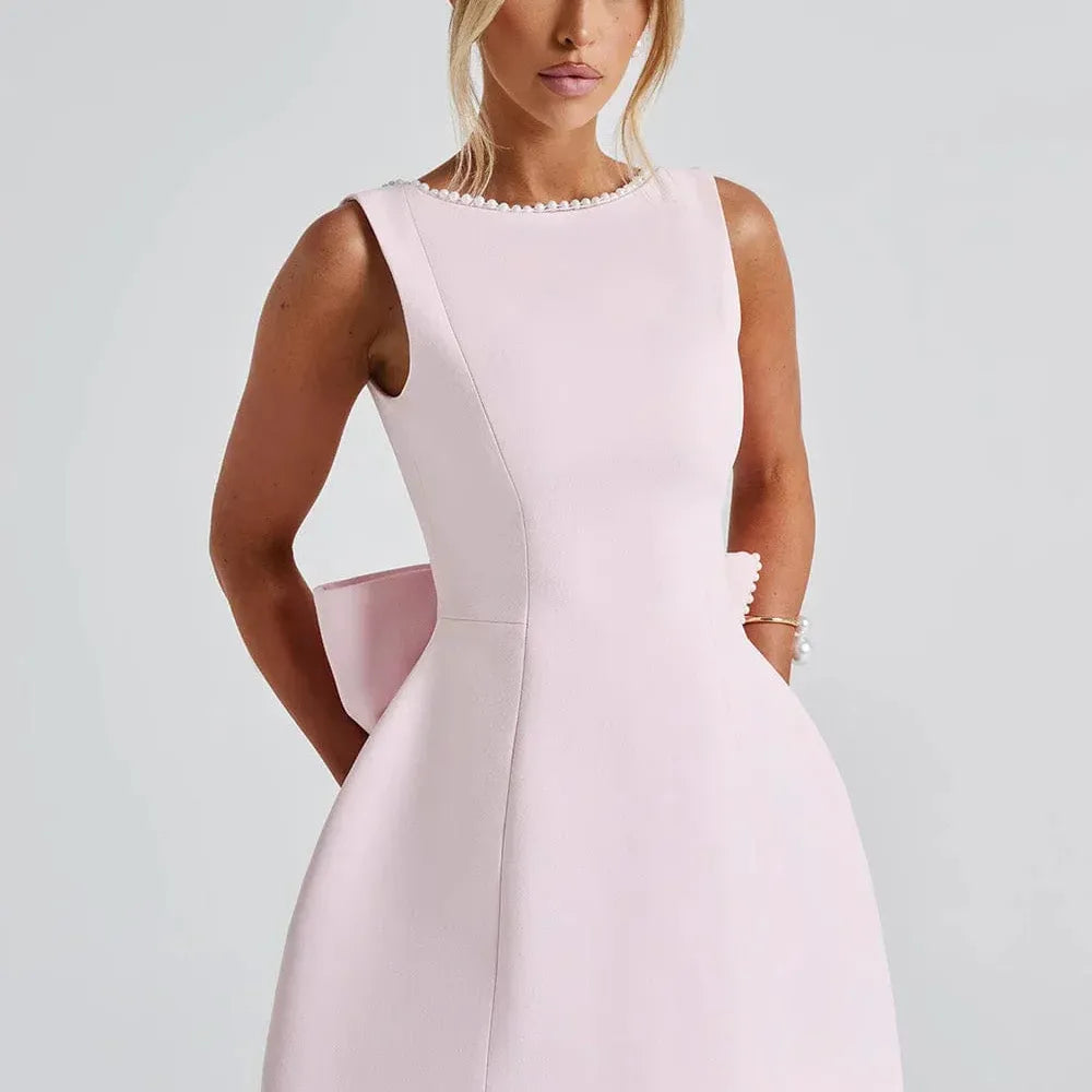 Short Dress with Back Bow