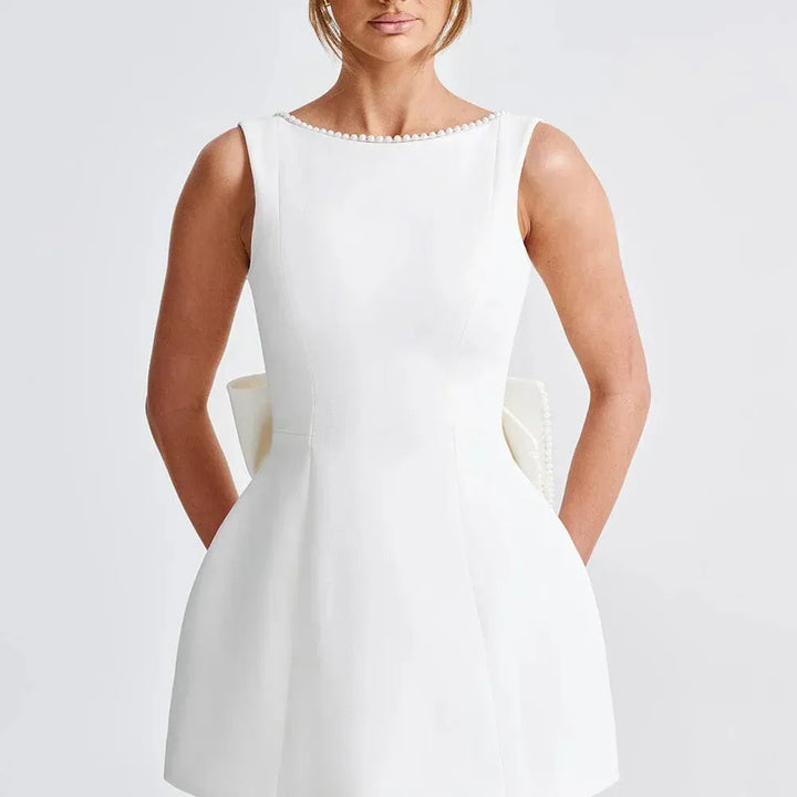 Short Dress with Back Bow