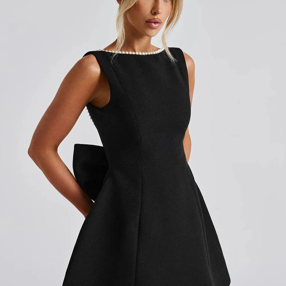 Short Dress with Back Bow