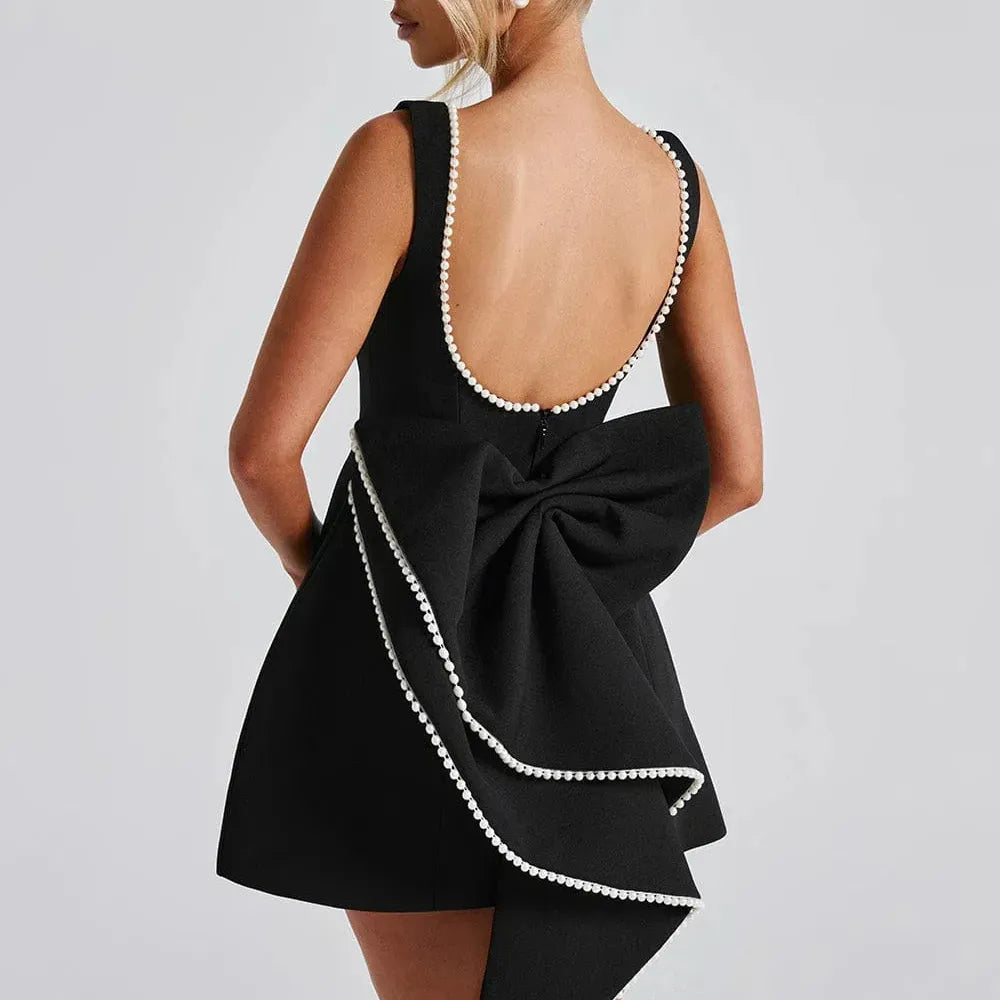 Short Dress with Back Bow