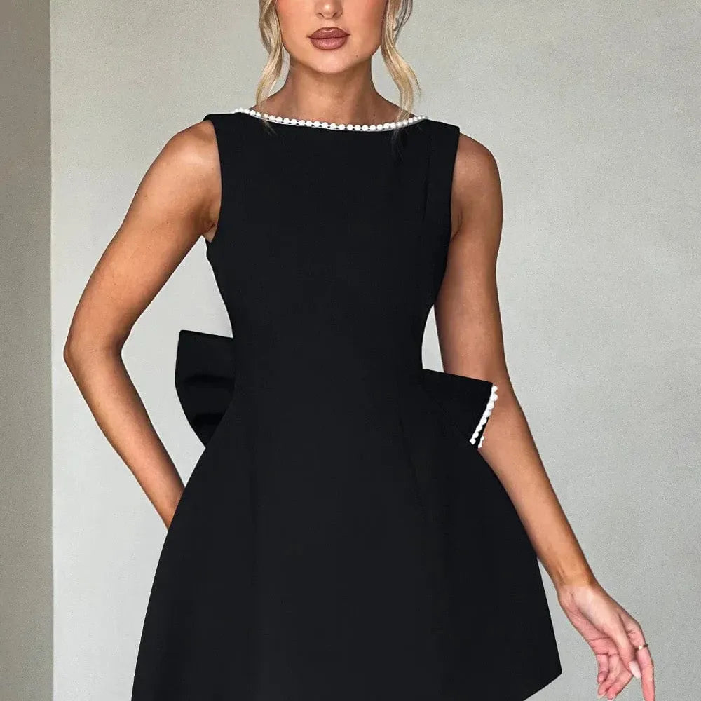 Short Dress with Back Bow