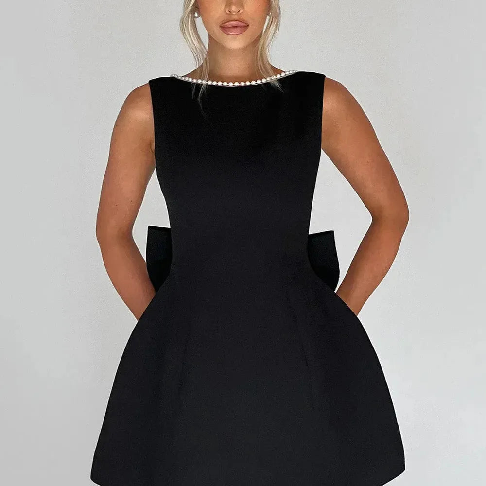 Short Dress with Back Bow