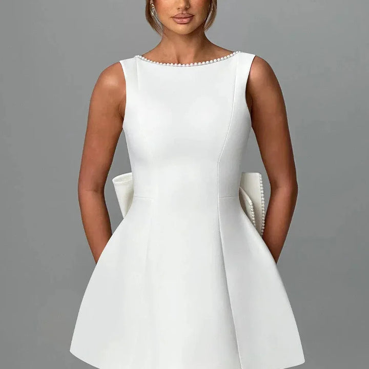 Short Dress with Back Bow