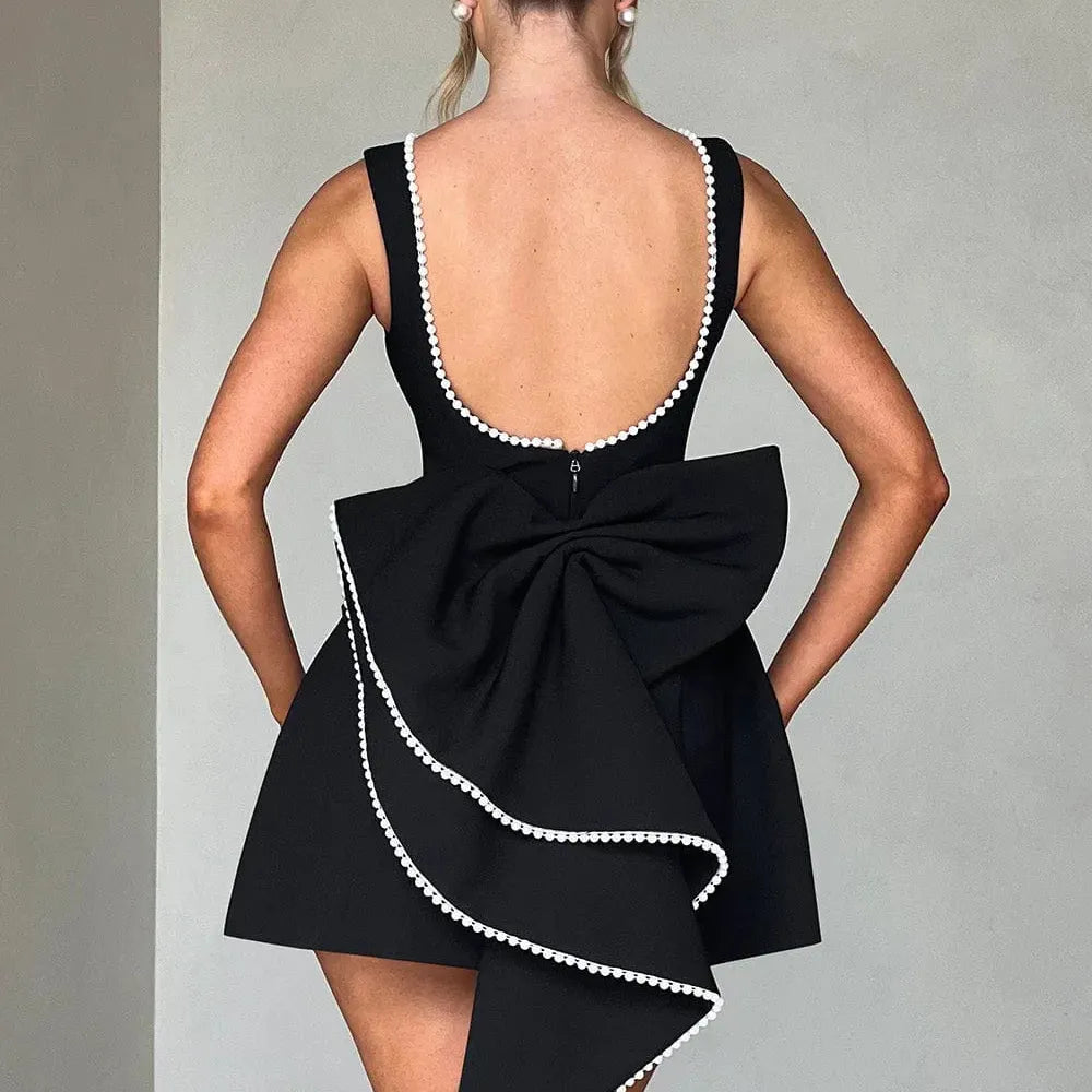 Short Dress with Back Bow