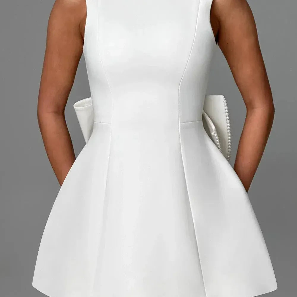 Short Dress with Back Bow