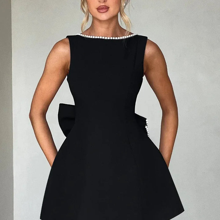 Short Dress with Back Bow