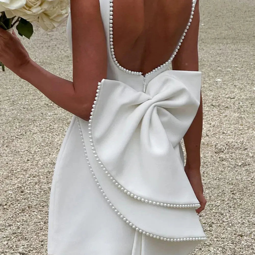 Short Dress with Back Bow