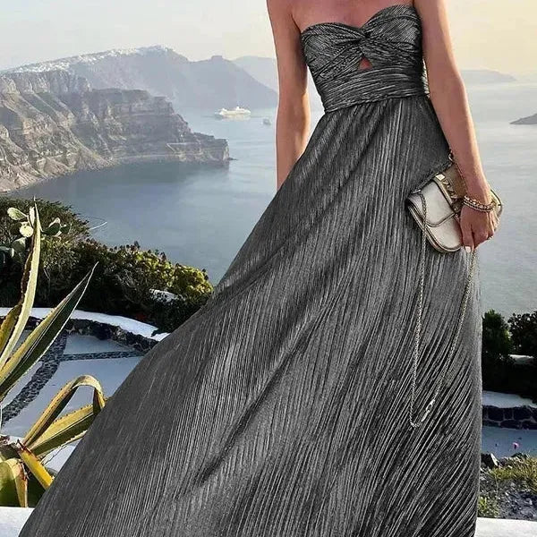 Strapless Shimmer Maxi Dress