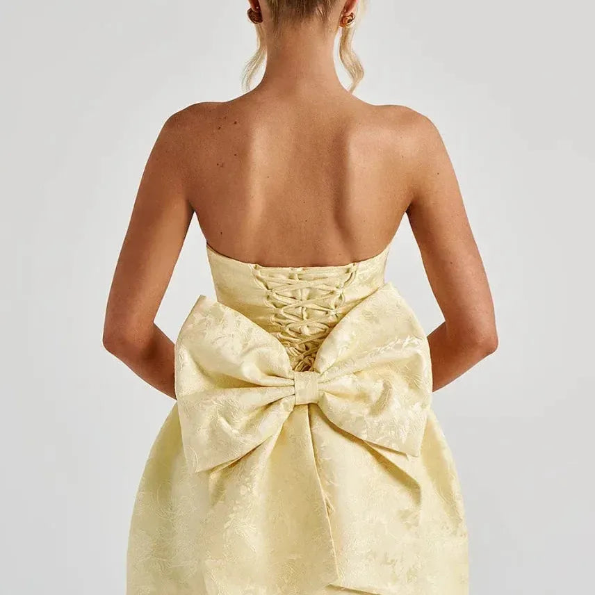 Strapless Jacquard-Look Mini Dress