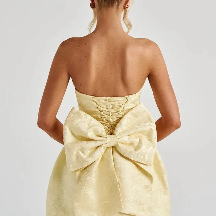 Strapless Jacquard-Look Mini Dress