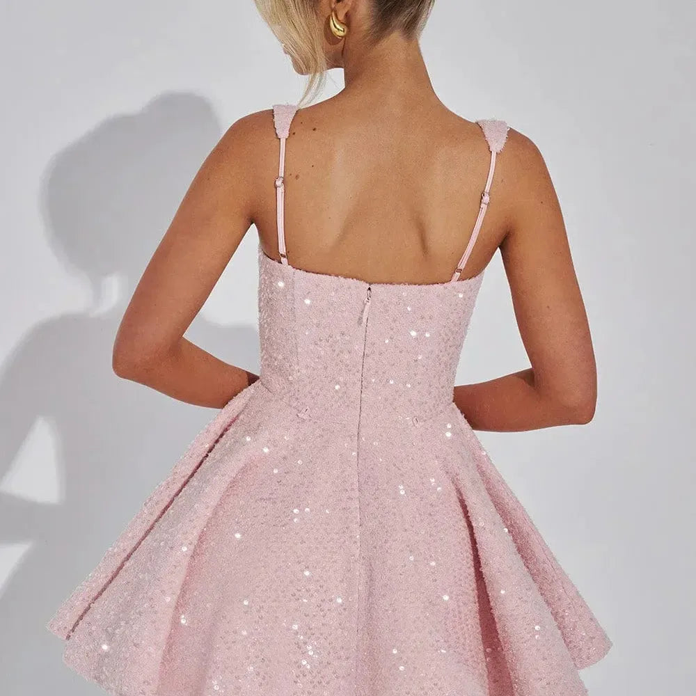 Sparkly Bow Mini Dress