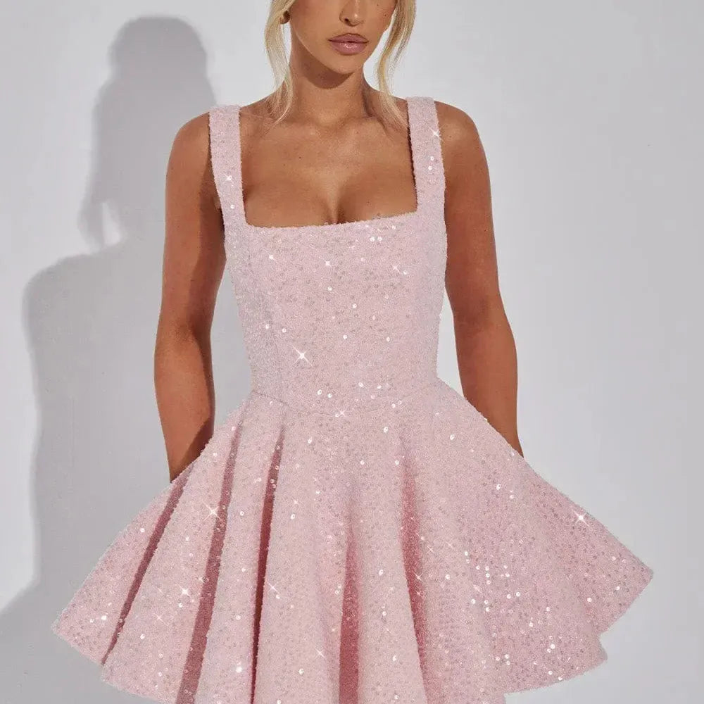 Sparkly Bow Mini Dress