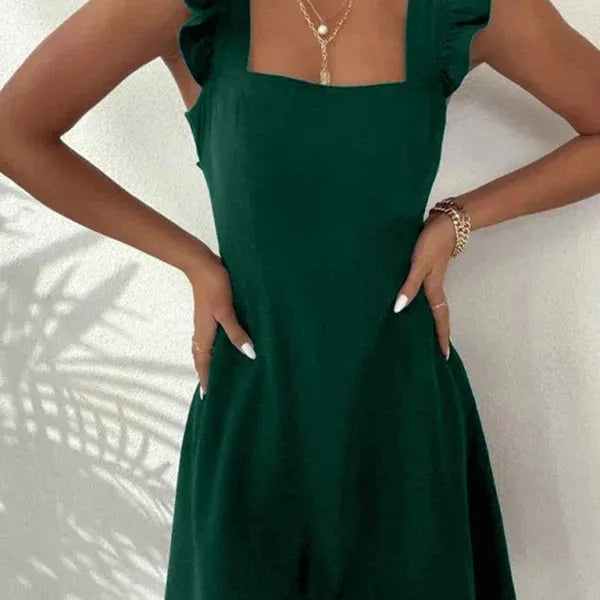 Ruffle Sleeve Flared Mini Dress