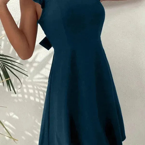 Ruffle Sleeve Flared Mini Dress